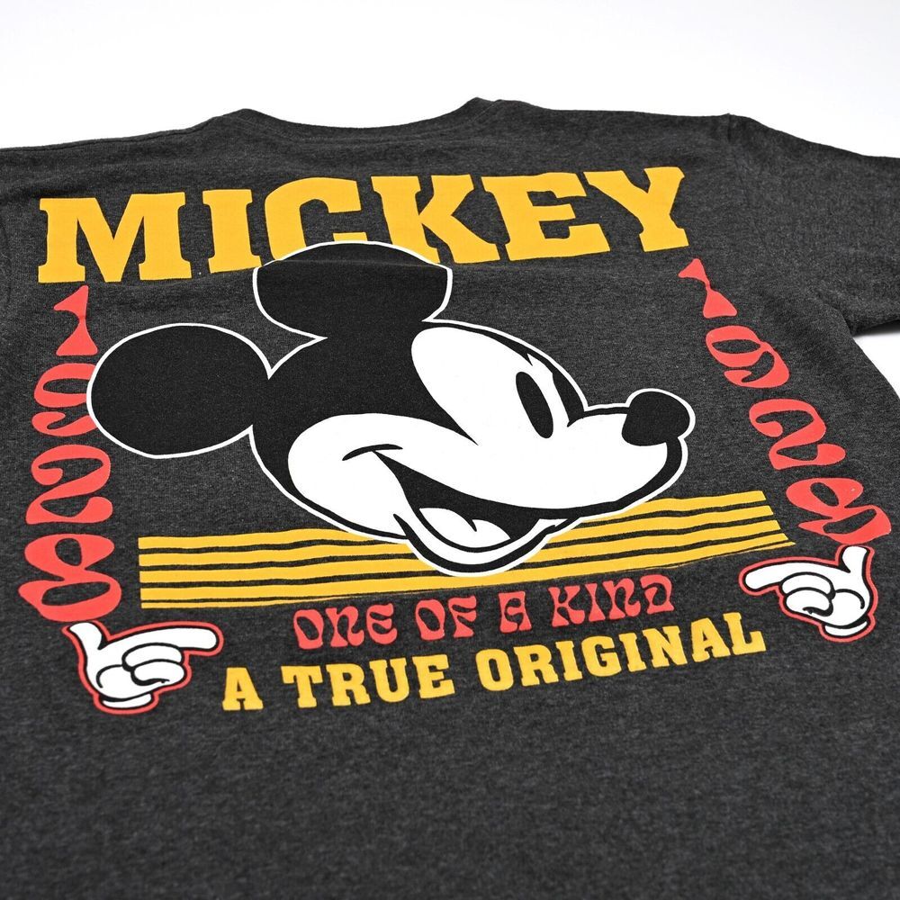 Walt Disney Mickey One of a Kind True Original‎ Graphic T-Shirt Gray Small EUC
